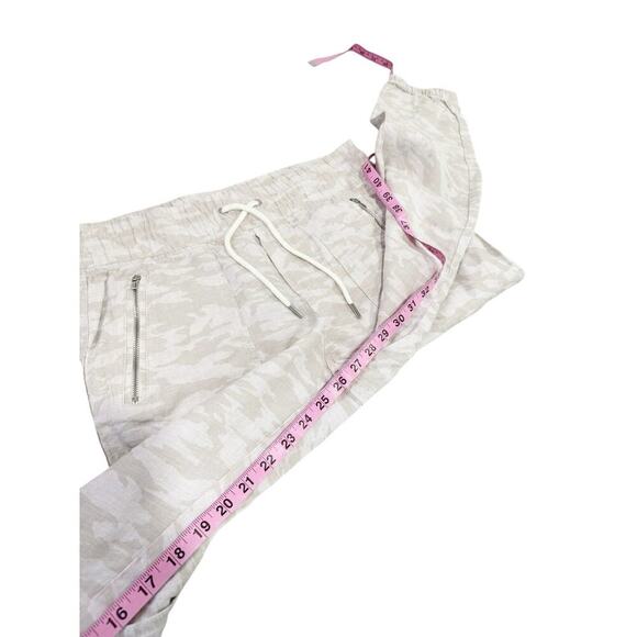 Athleta Cabo Tide Linen Jogger Neutral Camo Pull On Comfort Beach Womens 8 - Picture 7 of 8